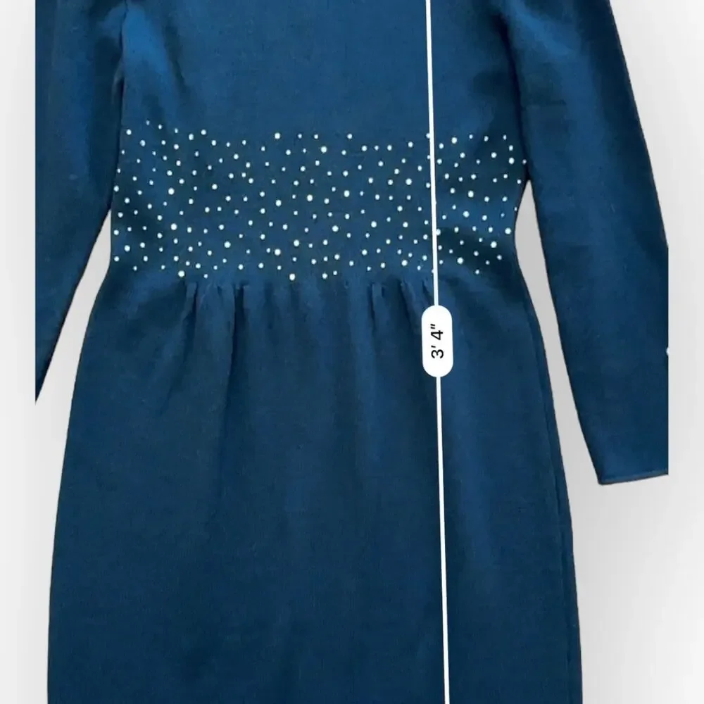 Don Sayres for Wellmore Vintage Black Long Sleeve‎ Embellished Dress Size 10